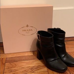 Prada Black Heeled Booties